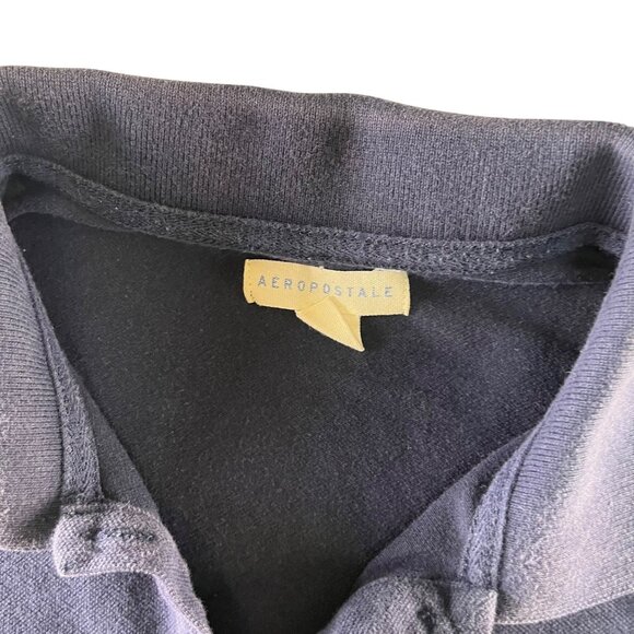 Aeropostale Womens Navy Polo Shirt With A87 Logo - Picture 4 of 9